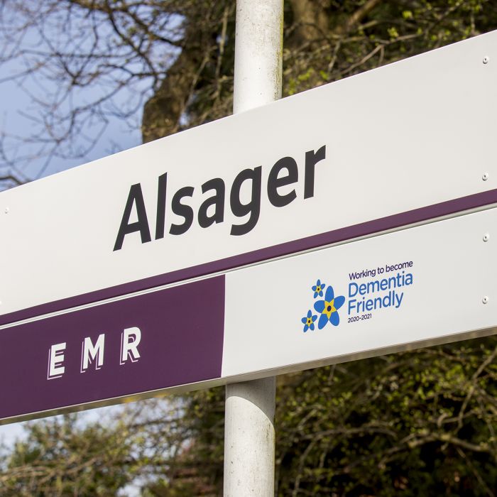 New Dementia Friendly signage at Alsager Station!